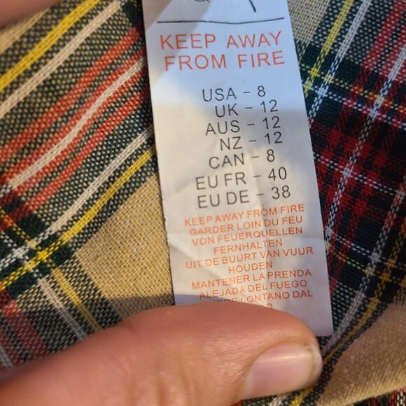 Nasty gal size 8 button down plaid midi dress with shoulder pads - Picture 7 of 10